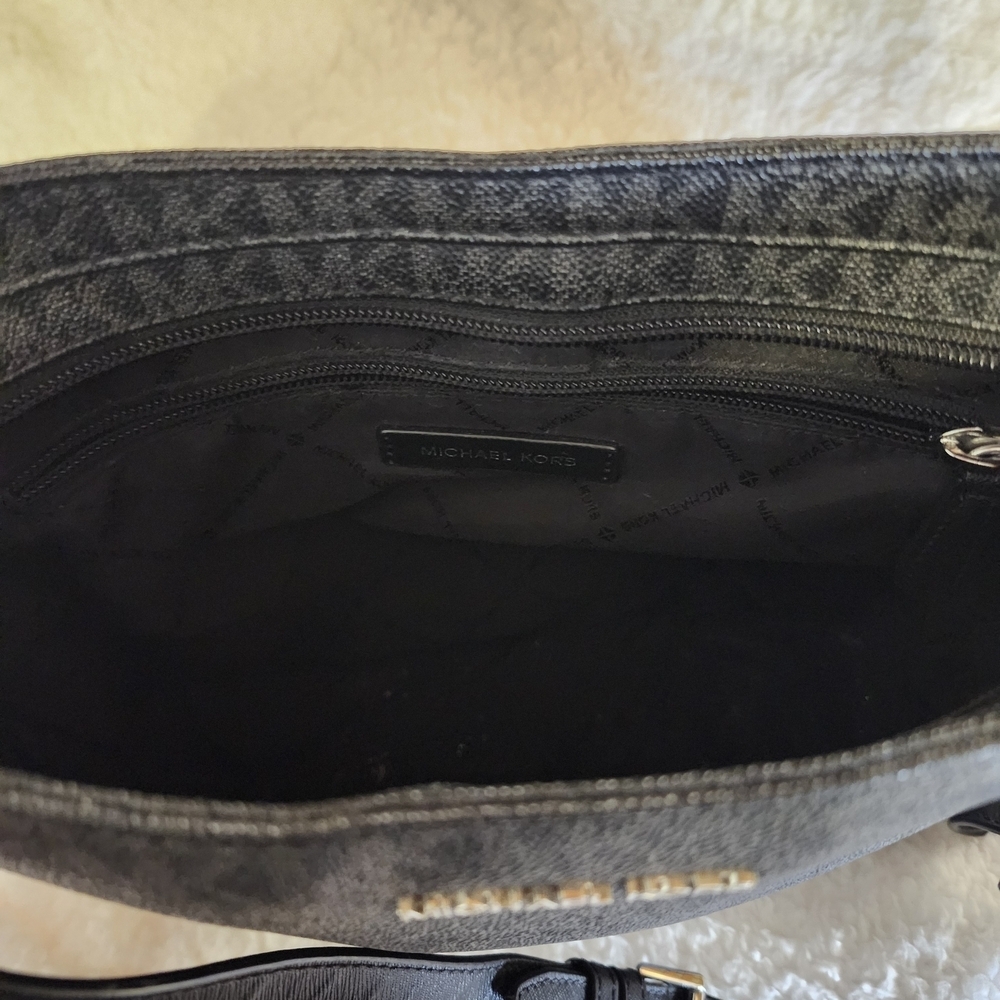 Michael Kors Black and Dark Gray MK Logo Crossbody - Picture 4 of 4